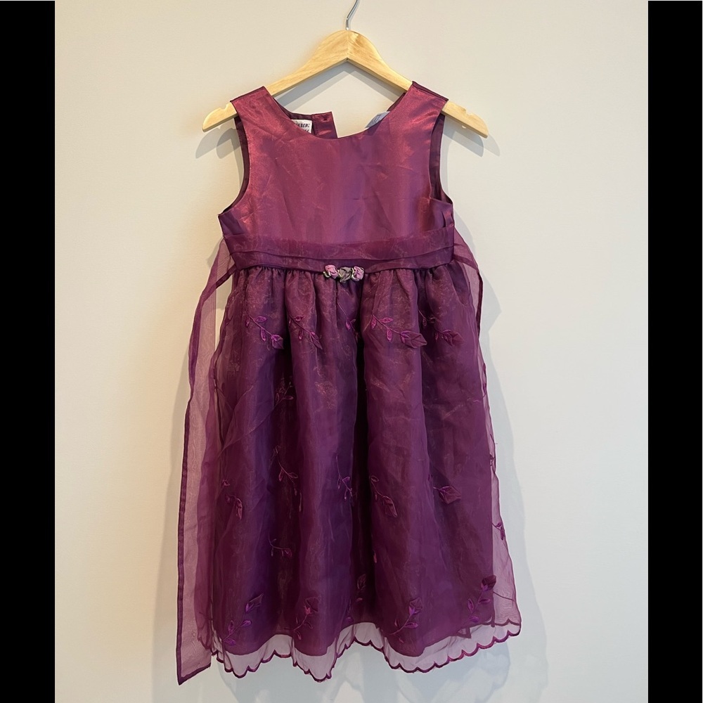 PURPLE Rose Patterned Dress (Girls)‎